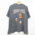 XL★古着 半袖 ヒップホップ ラップ Tシャツ メンズ スヌープドッグ 大きいサイズ コットン クルーネック 濃グレー 25jul10 中古
