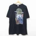 XL★古着 フルーツオブザルーム 半袖 ロック バンド Tシャツ メンズ リングスオブサターン 大きいサイズ コットン クルーネック 黒 ブラック 25jul10 中古