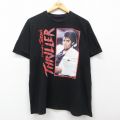 XL★古着 半袖 ロック バンド Tシャツ メンズ マイケルジャクソン コットン クルーネック 黒 ブラック 25jul10 中古