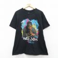 XL★古着 半袖 Tシャツ メンズ 映画 ポエスティックジャスティス トゥパック 2パック 2PAC コットン クルーネック 黒 ブラック 25aug08 中古