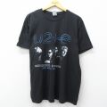 XL★古着 半袖 ロック バンド Tシャツ メンズ U2 コットン クルーネック 黒 26mar09
