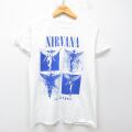 S★古着 半袖 ロック バンド Tシャツ メンズ ニルバーナ ニルヴァーナ インユーテロ コットン クルーネック 白【spe】 26mar25