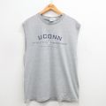 00s ノースリーブTシャツ UCONN グレー L | 古着