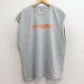 XL★古着 ヘインズ Hanes ノースリーブ Tシャツ メンズ ティンバーランド 大きいサイズ クルーネック グレー 霜降り 24jul15 中古