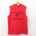 00s ノースリーブTシャツ バスケットボール レッド L | 古着