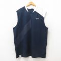 XL★古着 ナイキ NIKE タンクトップ メンズ エアフォース 大きいサイズ ロング丈 メッシュ地 Vネック 紺 ネイビー ユニフォーム ゲームシャツ 25jun07 中古