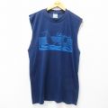 80s ノースリーブTシャツ カリフォルニア ネイビー L | 古着
