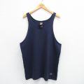 XL★古着 ビンテージ タンクトップ メンズ 90年代 90s オリンピック ロング丈 コットン クルーネック USA製 紺 ネイビー 25jun09 中古