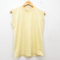M★古着 JCペニー ノースリーブ ビンテージ Tシャツ メンズ 80年代 80s 無地 コットン クルーネック 薄黄 イエロー 【spe】 25jun21 中古