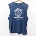 スクリーンスターズ 80s ノースリーブTシャツ REUNION ネイビー霜降り L | 古着