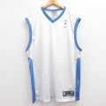 XL★古着 リーボック REEBOK ビンテージ ノースリーブ Tシャツ メンズ 00年代 00s NBA メッシュ地 大きいサイズ ロング丈 Vネック 白他 ホワイト バスケットボール 25jun28 中古