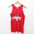 S★古着 ビンテージ タンクトップ メンズ 90年代 90s MLB セントルイスカージナルス クルーネック USA製 赤 レッド メジャーリーグ ベースボール 野球 25jun30 中古
