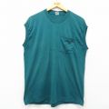 フルーツオブザルーム 90s ノースリーブTシャツ 胸ポケット グリーン L | 古着