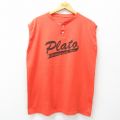 XL★古着 ノースリーブ ビンテージ Tシャツ メンズ 90年代 90s Plato COACH ヘンリーネック オレンジ 25jun30 中古