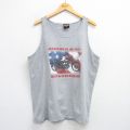 XL★古着 ハーレーダビッドソン Harley Davidson ビンテージ タンクトップ メンズ 00年代 00s バイク 星条旗 大きいサイズ クルーネック グレー 霜降り 25jul02 中古