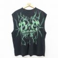 XL★古着 ノースリーブ ロック バンド Tシャツ メンズ ビリーアイリッシュ 大きいサイズ クルーネック 黒 ブラック 【spe】 25jul03 中古