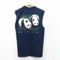 00s ノースリーブTシャツ パンダ ネイビー M | 古着