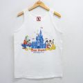 L★古着 ビンテージ タンクトップ メンズ 90年代 90s ディズニー DISNEY ミッキー MICKEY MOUSE ドナルド プルート コットン クルーネック USA製 白 ホワイト 【spe】 25jul09 中古