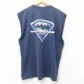 XL★古着 タウンクラフト ノースリーブ ビンテージ Tシャツ メンズ 90年代 90s セーリング 大きいサイズ クルーネック 紺 ネイビー 25jul10 中古