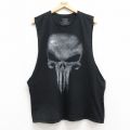 XL★古着 ノースリーブ Tシャツ メンズ マーベル パニッシャー コットン クルーネック 黒 ブラック 25jul12 中古