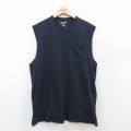 XL★古着 DULUTH ノースリーブ Tシャツ メンズ 無地 胸ポケット付き クルーネック 紺 ネイビー 25jul12 中古