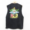 ノースリーブTシャツ カエル ブラック XL | 古着