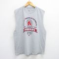 XL★古着 マジェスティック ノースリーブ ビンテージ Tシャツ メンズ 00年代 00s MLB ボストンレッドソックス クルーネック グレー 霜降り メジャーリーグ ベースボール 野球 25jul14 中古
