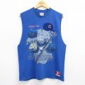 L★古着 ノースリーブ ビンテージ Tシャツ メンズ 90年代 90s MLB シカゴカブス コットン クルーネック USA製 青 ブルー メジャーリーグ ベースボール 野球 【spe】 25jul14 中古