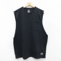 ノースリーブTシャツ 胸ポケット ブラック XL | 古着