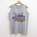 M★古着 ビンテージ タンクトップ メンズ 00年代 00s HEATWAVE 野球 Vネック グレー 霜降り 25jul17 中古