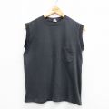 M★古着 ビンテージ タンクトップ メンズ 90年代 90s 無地 胸ポケット付き クルーネック USA製 黒 ブラック 【spe】 25jul18 中古