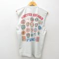 L★古着 フルーツオブザルーム ノースリーブ ビンテージ Tシャツ メンズ 00年代 00s 消防署 クルーネック 薄グレー 霜降り 25jul18 中古