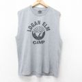 L★古着 ジャージーズ ノースリーブ ビンテージ Tシャツ メンズ 00年代 00s LOGAN ELM シカ クルーネック グレー 霜降り 25jul24 中古