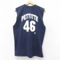 L★古着 ノースリーブ ビンテージ Tシャツ メンズ 00年代 00s MLB ニューヨークヤンキース アンディペティット 46 コットン クルーネック 紺 ネイビー メジャーリーグ ベースボール 野球 25jul24 中古