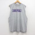 L★古着 ノースリーブ ビンテージ Tシャツ メンズ 90年代 90s エルマイラ カレッジ コットン クルーネック USA製 グレー 霜降り 25jul19 中古