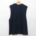 L★古着 チャンピオン champion ノースリーブ Tシャツ メンズ 無地 クルーネック 紺 ネイビー 25jul19 中古
