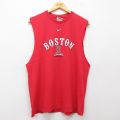 L★古着 ナイキ NIKE ノースリーブ ビンテージ Tシャツ メンズ 00年代 00s ボストンレッドソックス コットン クルーネック 赤 レッド メジャーリーグ ベースボール 野球 25jul19 中古