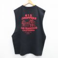 XL★古着 ノースリーブ Tシャツ メンズ サンフランシスコ ERISCO 大きいサイズ クルーネック 黒 ブラック 25jul19 中古