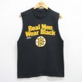 M★古着 ノースリーブ ビンテージ Tシャツ メンズ 90年代 90s NHL ボストンブルーインズ クルーネック 黒 ブラック アイスホッケー 25jul19 中古