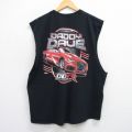 XL★古着 ノースリーブ Tシャツ メンズ ダディレイブ レーシング 大きいサイズ クルーネック 黒 ブラック 25jul19 中古