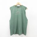 L★古着 ノースリーブ ビンテージ Tシャツ メンズ 90年代 90s UTAH PARK CITY 胸ポケット付き コットン クルーネック USA製 緑 グリーン 25jul19 中古