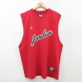 XL★古着 ノースリーブ ビンテージ Tシャツ メンズ 00年代 00s マイケルジョーダン エアジョーダン 大きいサイズ コットン クルーネック 赤 レッド 25jul19 中古