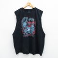 XL★古着 ノースリーブ Tシャツ メンズ スターウォーズ STAR WARS コットン クルーネック 黒 ブラック 25jul22 中古