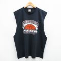 XL★古着 フルーツオブザルーム ノースリーブ ビンテージ Tシャツ メンズ 00年代 00s バスケットボール 大きいサイズ クルーネック 黒 ブラック 25jul22 中古