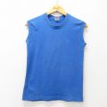 S★古着 フルーツオブザルーム ノースリーブ ビンテージ Tシャツ メンズ 90年代 90s 無地 コットン クルーネック USA製 青 ブルー 25jul23 中古