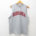 M★古着 チャンピオン champion ノースリーブ ビンテージ Tシャツ メンズ 00年代 00s ネブラスカ クルーネック グレー 霜降り 25jul23 中古