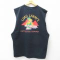 XL★古着 フルーツオブザルーム ノースリーブ ビンテージ Tシャツ メンズ 00年代 00s LUAU LARRYS 大きいサイズ コットン クルーネック 黒 ブラック 25jul23 中古