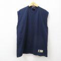 XL★古着 ラッセル ノースリーブ Tシャツ メンズ 無地 コットン クルーネック 紺 ネイビー 25jul25 中古
