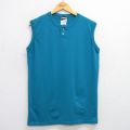 L★古着 ノースリーブ ビンテージ Tシャツ メンズ 90年代 90s BIKE 無地 ヘンリーネック 水色 25jul25 中古