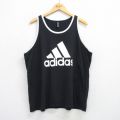 XL★古着 アディダス adidas タンクトップ メンズ ビッグロゴ 大きいサイズ コットン クルーネック 黒 ブラック 25jul25 中古